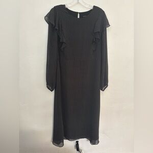 Who What Wear Black and White Long Sleeve Dress